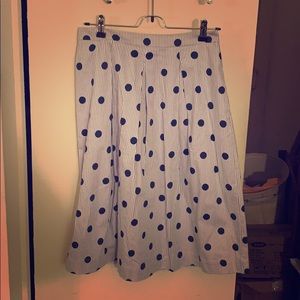 Boden pleated blue midi skirt with pockets 6P